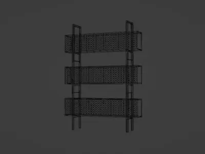 Bookcase with four shelves Free 3D model