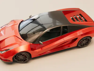 Concept car - Design concept Low-poly 3D model
