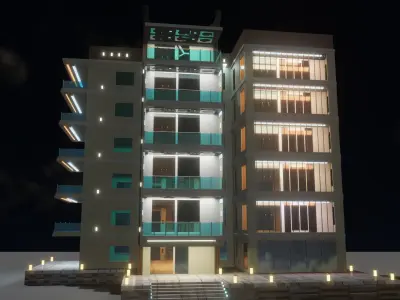 Residential Building Low-poly 3D model order