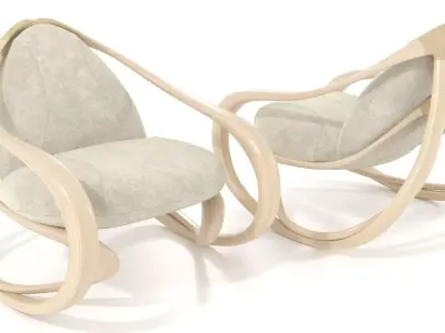 Rocking armchair Move-Lw-LBv 3D model