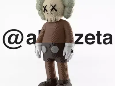 Kaws Companion 8 bits Textured Low-poly 3D model