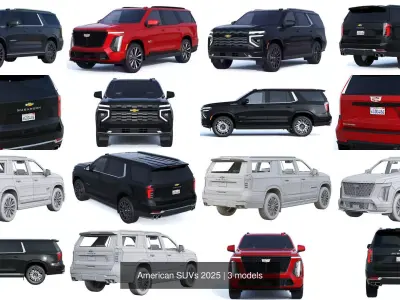 American SUVs 2025 3D Model Pack
