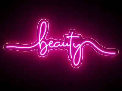 Beauty Neon Sign 3D model