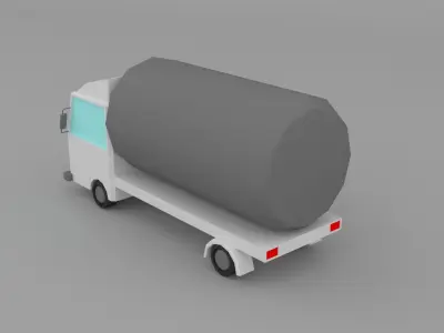 lowpoly tanker truck Low-poly 3D model