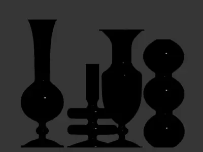 Black Sculptural Glass Vase 3D model