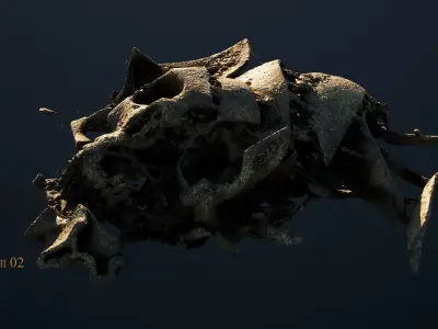 Broken Skull with Spiderwebs and Cobwebs for Unreal  Engine 5 3D model