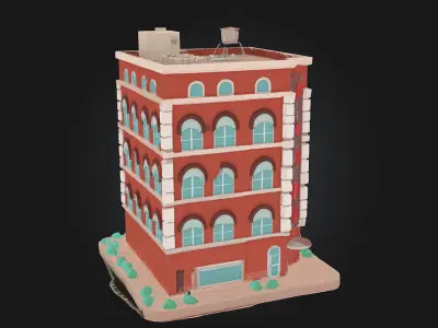 Grand Brick Hotel 3D model