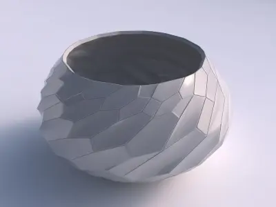 Bowl squeezed twisted with fine organic cells 3D print model