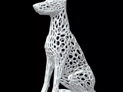 Doberman Voronoi Style 3D print model