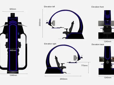 Mobile Gaming pod concept01 3D model