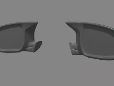Car Mirror 025 Low-poly 3D model