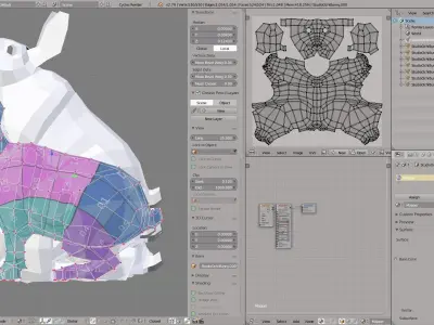 Bunny polygonal rabbit Low-poly 3D model