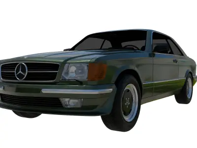 Mercedes Benz W126 560SEC Low-poly 3D model