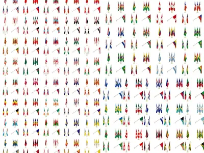 All World Countries Flag Pack 3D model