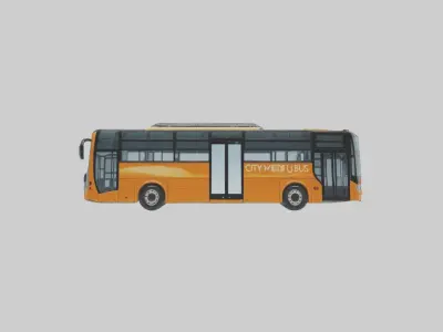 City Bus Model  Low-poly 3D model