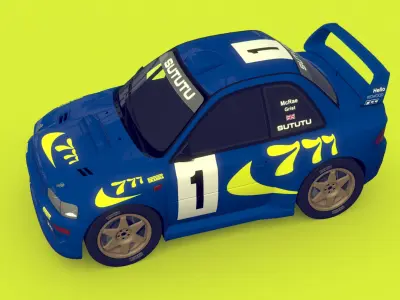 Cartoon Rally Car 1999 3D model