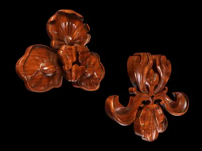Classic decorative element of the ornament flower 3D model