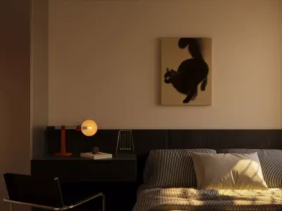 Apartment interior at dusk 3D model