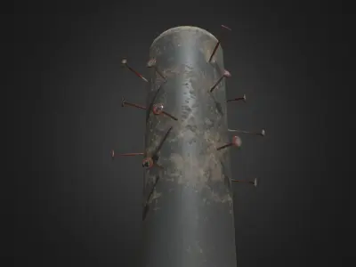 Spiked Baseball Bat Lowpoly Pbr Gameready Low-poly 3D model