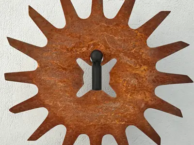 Cultivator Wheel on Iron Stand 3D model