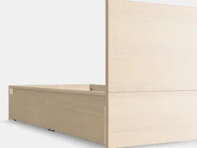 MALM Bed frame high w 2 storage boxes 37 3D model