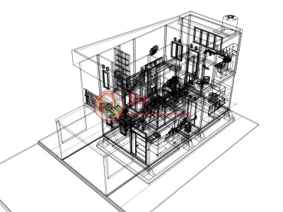 House 5x14m code 605 - Sketchup 3D model 3D model 3D model