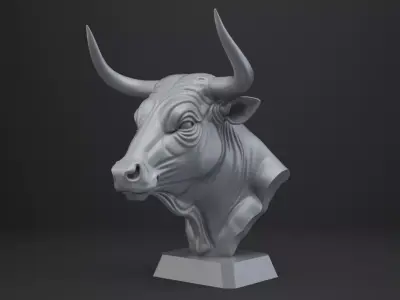 Bull Bust - Animal Figurine 3D print model