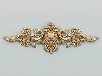 Carved decor horizontal 036 3D model