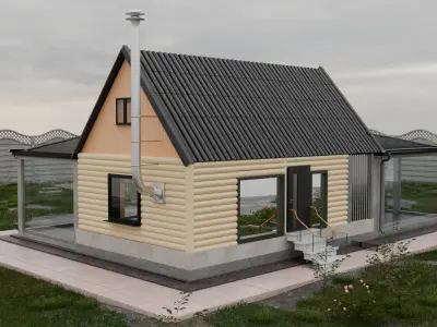 House with sash windows 3D model
