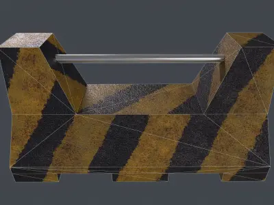 concrete barrier Low-poly 3D model