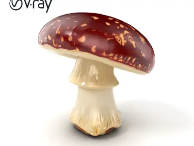 Textured Red-Cap Mushroom model pack Low-poly 3D model
