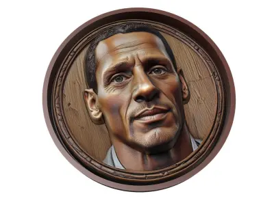 Rio Ferdinand Footballer Medallion 3D print model