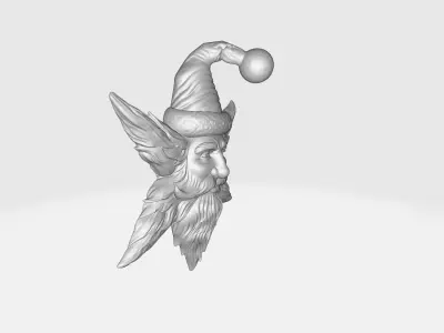 Whimsical Santa Star Festive Holiday Ornament Christmas 3D print model