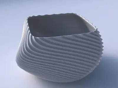 Bowl helix with bent extruded lines 2 3D print model