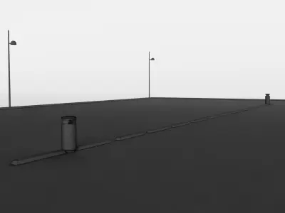 Empty Parking Lot 3D model