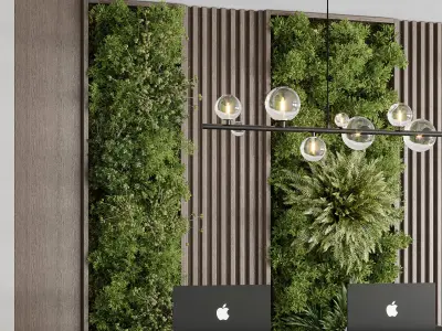 Reception Desk and Wall decor - office furniture 17 Low-poly 3D model