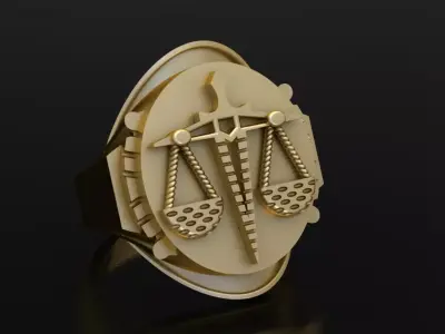 Scale Justice Ring 3D print model