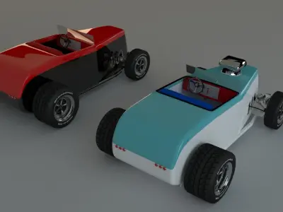 custom 32 coupe low poly Low-poly 3D model
