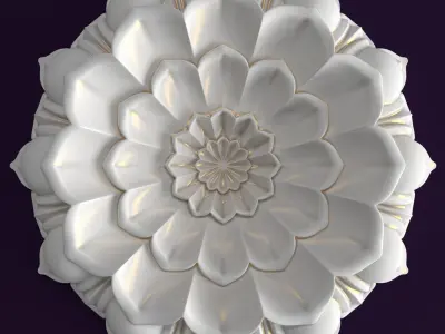 Decorative rosette with architectural carving 3D model