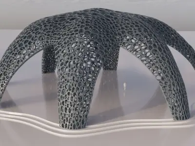 Parametric Celestial Pavilion Dome Low-poly 3D model