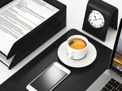 Classic Silver Workplace MacBook  3D model