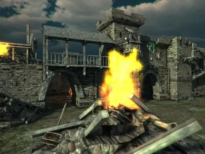 Castle Ruins Low-poly 3D model