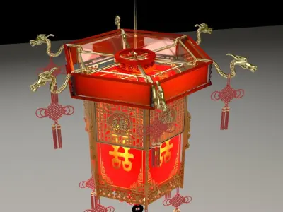 Chinese palace lantern 3D model 32