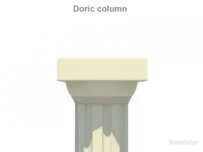 Greek Doric Short Column 3D model