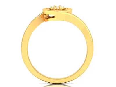Solitaire Engagement Heart Ring 3D print model