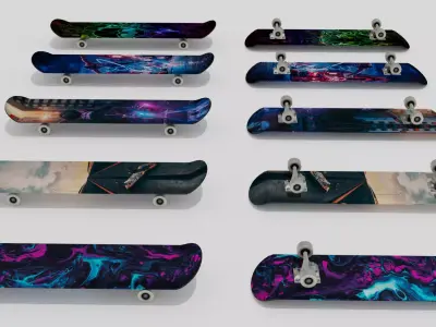 Skateboards Pack Low-poly 3D model