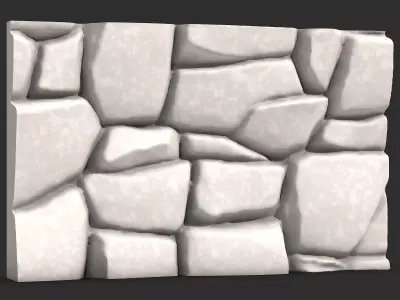 Mossy Rubble Stone Wall Section 3D print model