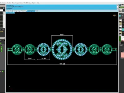 Luxury Round Logo Link Bracelet for Women  3277 3D print model