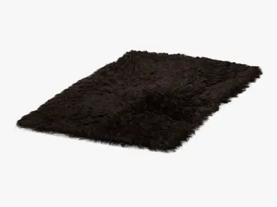 Mongolian fur rug brown 3D model