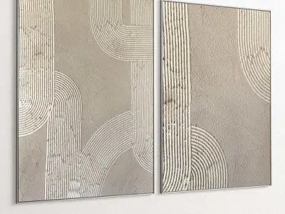 Plaster Two Photo Frame 243 Low-poly 3D model